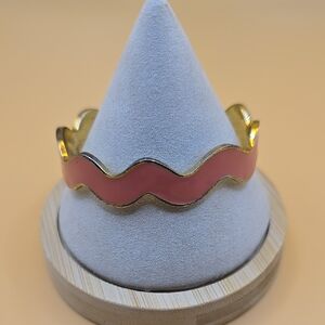 Lilly Pulitzer Pink Wavy Enamel Gold Bracelet